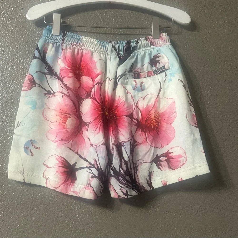 Cherry Blossom Baseball Diamond Lux Satin Youth Size Sm S- LA Dodgers NWT - Picture 2 of 7